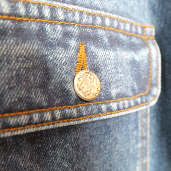 VTG Smith & Wesson Men's Large Denim Leather Elbow Patch Hunting Shooting Jacket - Picture 9 of 10